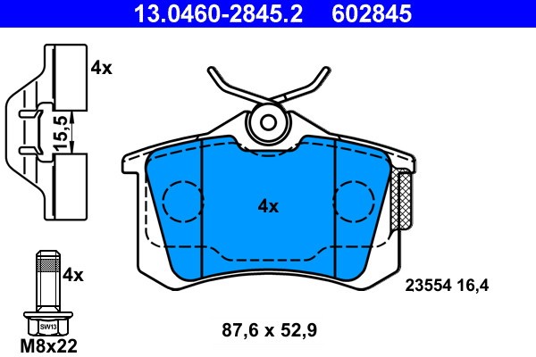 ATE 13.0460-2845.2 set placute frana,frana disc