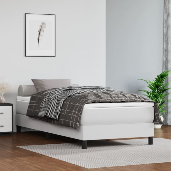 vidaXL Cadru de pat, alb, 80x200 cm, piele ecologică 3120665