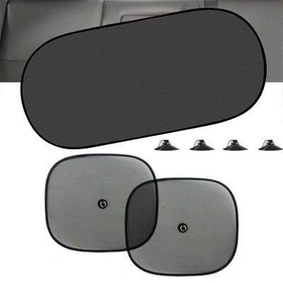 Set protectie solara auto format din 3 piese, parasolar luneta + 2 parasolare laterale, prindere cu ventuze foto