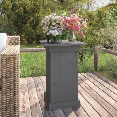 vidaXL Suport pentru flori, gri, 40x40x60 cm, lemn masiv de pin 823631 foto