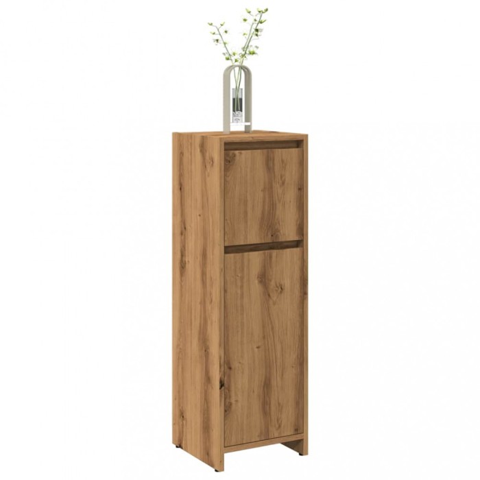 Gossi dulap de baie, stejar artizanal, 30x30x95 cm, lemn compozit