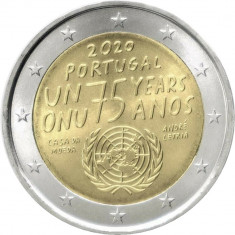 Portugalia moneda comemorativa 2 euro 2020 - 75 ani ONU - UNC foto