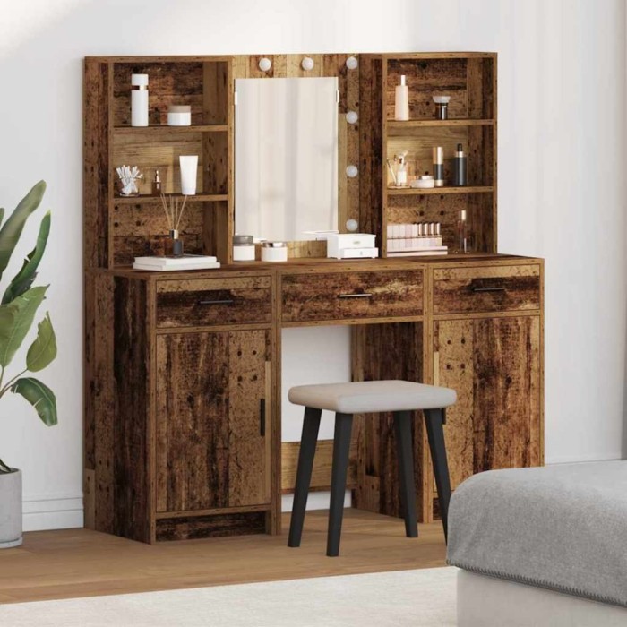 vidaXL Set de Dressing 3 pcs Lemn vechi 50 x 41 x 135 cm Lemn compozit 3334297
