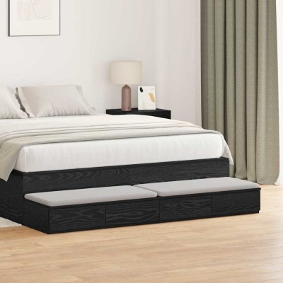 vidaXL Sertare pentru pat cu sertar Stejar negru 160 x 36.5 x 16.5 cm 866972 foto