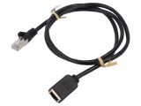 Prelungitor RJ45 F/UTP 5e litat Cu PVC negru 15m 26AWG