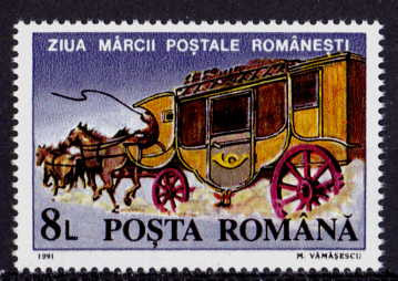 RO 1991 LP 1271 &amp;quot;Ziua marcii postale romanesti&amp;quot; , serie ,MNH foto