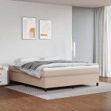 VidaXL Cadru de pat box spring, cappuccino, 180x200cm, piele ecologică