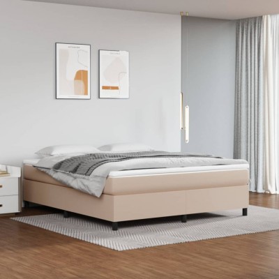 vidaXL Cadru de pat box spring, cappuccino, 180x200cm, piele ecologică foto