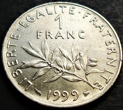 Moneda 1 FRANC - FRANTA, anul 1999 * cod 1744 foto