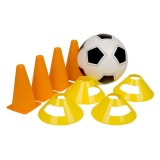 Set antrenament fotbal, Minge si obstacole incluse, 9 bucati, ATU-089716, Oem