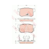 Set Placute frana punte Spate, Honda Accord 8 Cu 2008-2016, CR-V 2 Rd/RM 2001-2018, FR-V Be 2004-2009, Element 2002-2011, Acura RDX, 2012-2018, TRW