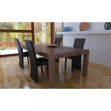 vidaXL Scaune de bucătărie, 4 buc., maro &icirc;nchis, piele ecologică