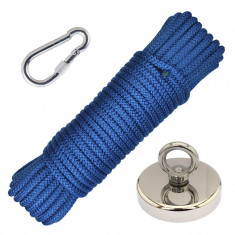 Set magnet fishing / pescuit: Oală D 90 + funie 8 mm / 20 m + carabină