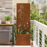 vidaXL Ecran de intimitate pentru grădină Floral Ruginit 50 x 140 cm 876454