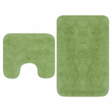 Set covorașe baie, 2 buc., verde, material textil