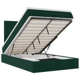 Cumpara ieftin Cadru de pat otoman cu saltele, catifea verde inchis 120x200cm