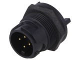 Conector Circular Soclu Tată PIN 4 Buccaneer 4000 Aurit THT