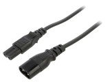 Cablu IEC C7 mamă - IEC C8 tată 5m 2x0,75mm&sup2; PVC negru 2,5A