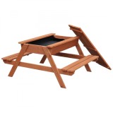 Set de gradina GINGER HOME 2 in 1 Masa de picnic si groapa de nisip pentru copii pentru jocuri in aer liber din lemn 96x103x56 cm.
