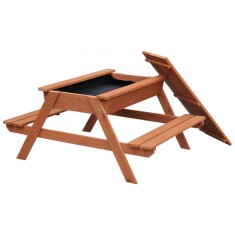 Set de gradina GINGER HOME 2 in 1 Masa de picnic si groapa de nisip pentru copii pentru jocuri in aer liber din lemn 96x103x56 cm.
