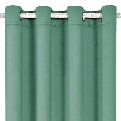 Draperie Decorativă, Model cu Inele, Culoare Verde Mentă, Material Poliester, Dimensiuni 140x260cm foto