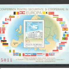 ROMANIA 1983 - LP 1086 , CONFERINTA PENTRU SECURITATE CSCE , COLITA NESTAMPILATA