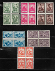 ROMANIA 1929 - 10 ANI DE LA UNIREA TRANSILVANIEI, BLOCURI DE 4 , MNH - LP 82 foto