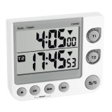 Timer si cronometru digital dual TFA, 100 ore, LED de avertizare, memorie, volum reglabil