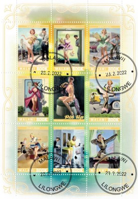 MALAWI 2022 - Arta grafica, modele pin-up (2) /serie completa foto