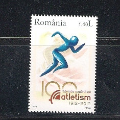 ROMANIA 2012 - 100 DE ANI FEDERATIA ROMANA DE ATLETISM, MNH - LP 1939