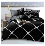 Cumpara ieftin Lenjerie pat dublu,bumbac finet,6 piese,cearceaf cu elastic 180x200cm, cearceaf pilota 200x230cm, 2 fete de perna 50x70, 2 fete de perna 70x70-A1128