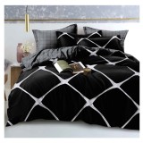 Lenjerie pat dublu,bumbac finet,6 piese,cearceaf cu elastic 180x200cm, cearceaf pilota 200x230cm, 2 fete de perna 50x70, 2 fete de perna 70x70-A1128