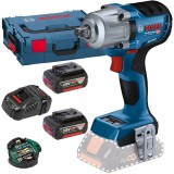 Bosch GDS 18V-450 PC + 1600A00B8J - Masina de insurubat cu impact patrat 1/2 inch 450 Nm M10-M20 valiza speciala accesorii + Set 2 acumulatori si inca