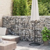 vidaXL Perete Gabion cu Capace 600x50x150cm, Oțel Galvanizat, Argintiu - Gard Stabil &amp; Durabil