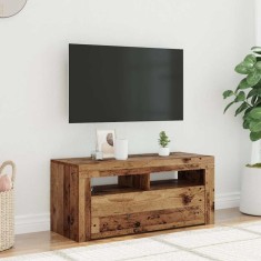 vidaXL Dulap TV cu lumini LED lemn vechi 90x35x40 cm lemn prelucrat