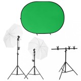 Cumpara ieftin Kit studio foto cu set de lumini și ecran de fundal