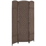 HOMCOM Paravan interior din lemn 3 panouri separator de cameră pliabil pentru living dormitor 135 x 180 cm maro | Aosom Romania