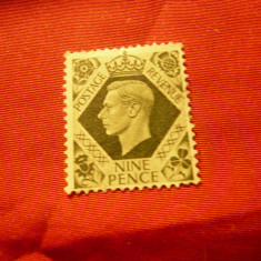 Timbru Marea Britanie1937 Rege George VI ,9 pence ,fara guma
