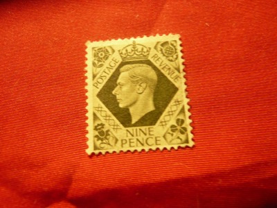 Timbru Marea Britanie1937 Rege George VI ,9 pence ,fara guma foto