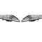Set faruri Ford Mondeo (Ba7) 03.2007-02.2015 Stanga + Dreapta, tip bec H9, reglaj manual, cu lumina pozitie led, transparent-culoare argintiu, ECE, t