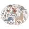Covor BONO 8425 cerc Animale de pădure crem / maro, cerc 100 cm