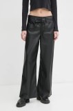 Levi&#039;s pantaloni femei, culoarea negru, drept, high waist, A9310