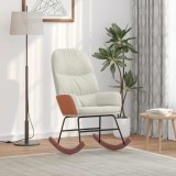 vidaXL Scaun Balansoar Catifea Alb Crem 70x79x105cm, Relaxare, Living/Birou, Confortabil, Design Modern, Capacitate 110kg