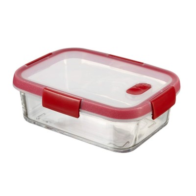 Caserola alimente, Curver Smart Cook, sticla, dreptunghiulara, transparenta, 0.9 L foto