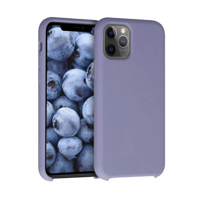 Carcasa Edman din silicon captusita cu microfibra la interior si colturi intarite, pentru Iphone 11 Pro, Rock Blue foto