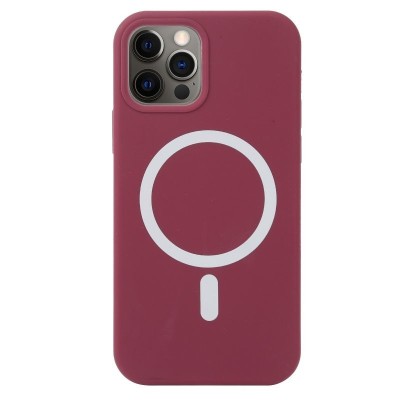 Husa magsafe liquid large hole magnetic shell pentru apple iphone 14 pro max, full cover, liquid silicone, magnetica, incarcare wireless, flippy, mov foto
