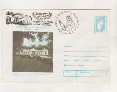 bnk fil Intreg postal Centenar Enescu 1981 stampila ocazionala Tescani foto