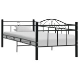Gossi cadru pat de zi, negru, 90x200 cm, metal