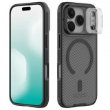 Husa MagSafe pentru Apple iPhone 18 Pro Max / 17 Pro Max, Nillkin, CamShield Pro, Neagra Transparenta