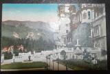 Carte postala, Sinaia, terasa Castelului Peles, 1928